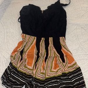 Black Patterned Romper